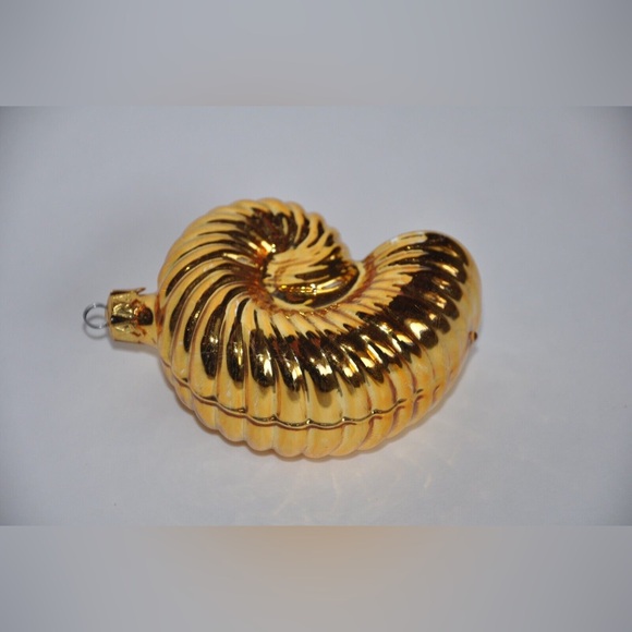 Christopher Radko Early 1988 “Medium Nautilus” Christmas Ornament Seashell Gold - Picture 3 of 4